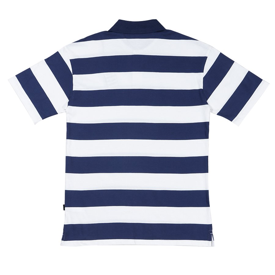 Camiseta Baw Polo Listrada Bordado Azul