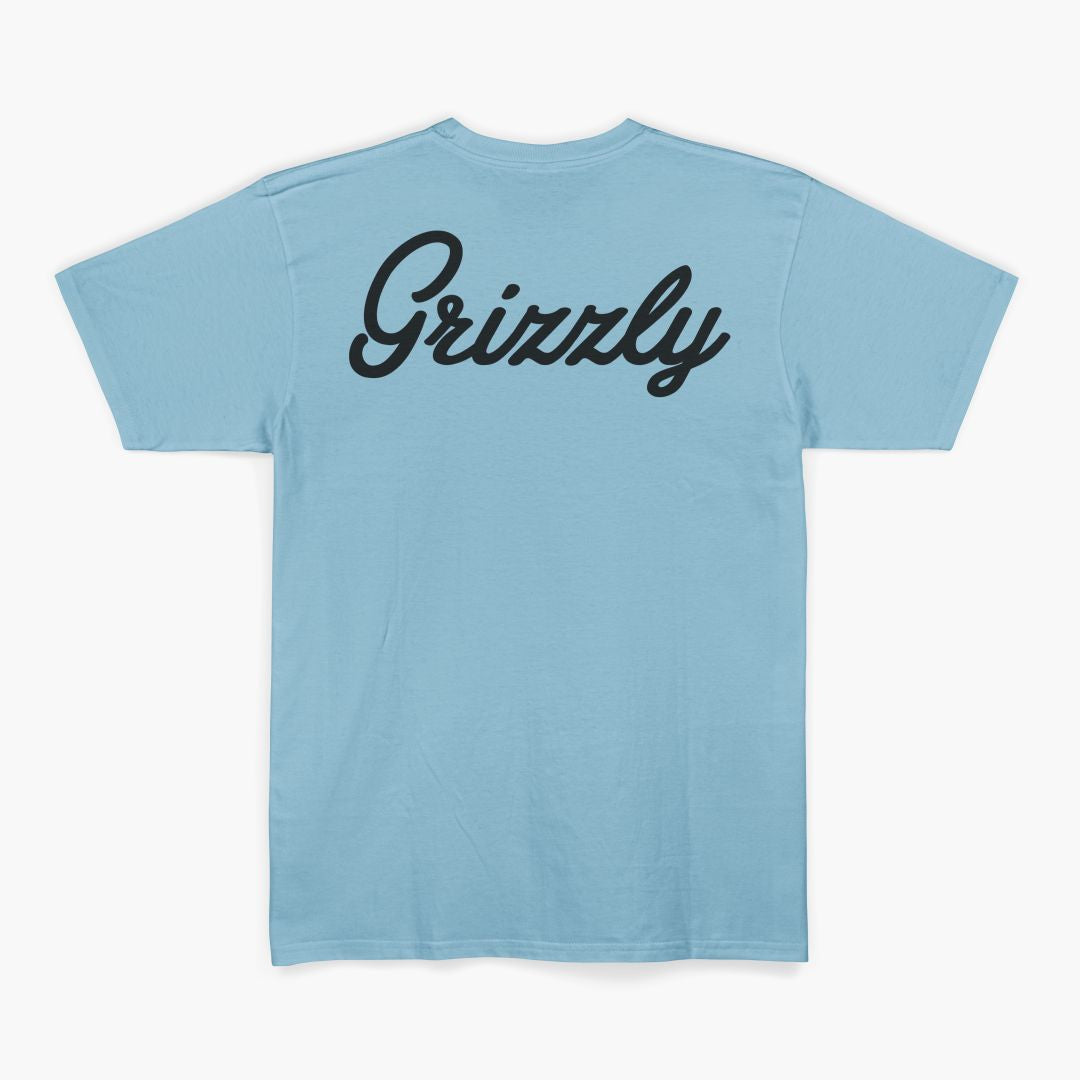 Camiseta Grizzly Back Script Logo Azul