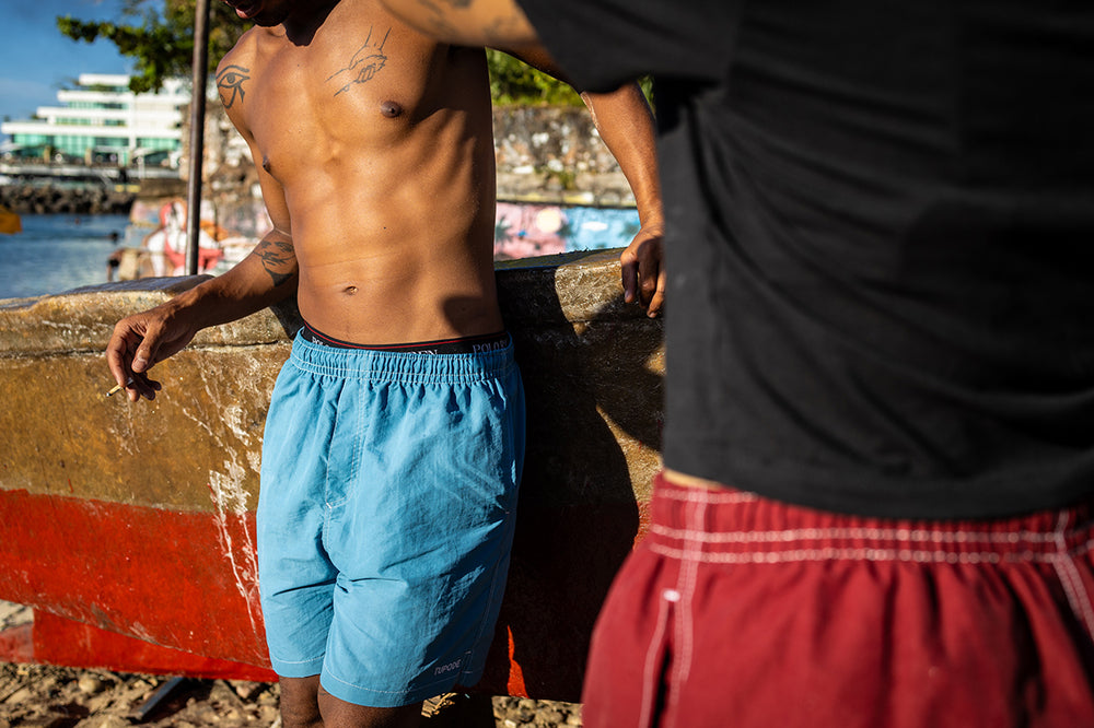 Shorts Tupode Log Contraste Azul