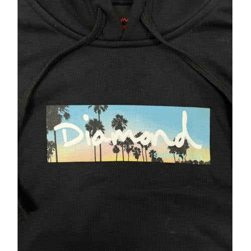 Moletom Diamond Palm Trees Box Logo Hoodie Preto
