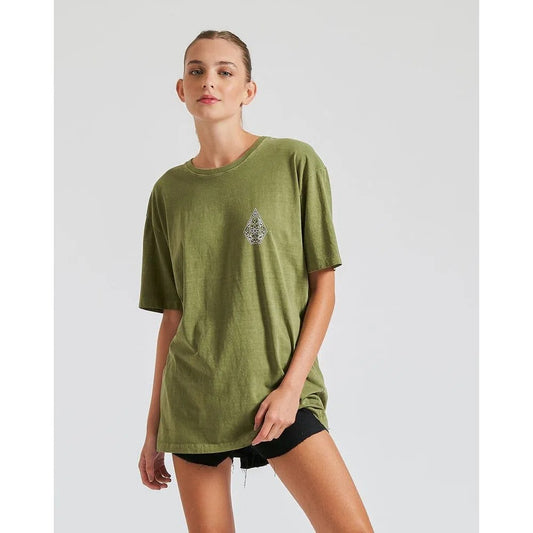 Camiseta Volcom Paisley Stone Oversized Feminino Verde
