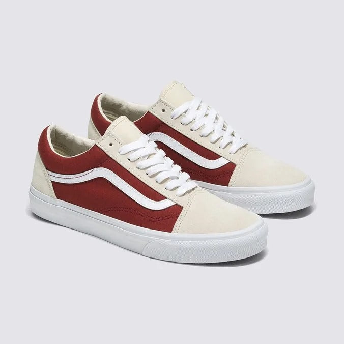 Tenis Vans Old Skool Branco E Bordo
