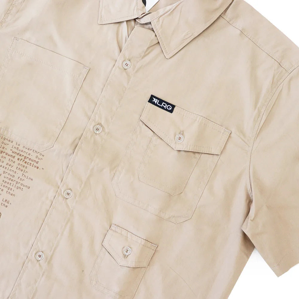 Camisa LRG Botão Overthrow Woven Caqui