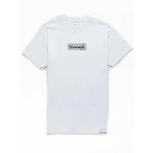 Camiseta Diamond Pave Mini Box Logo Tee Branco