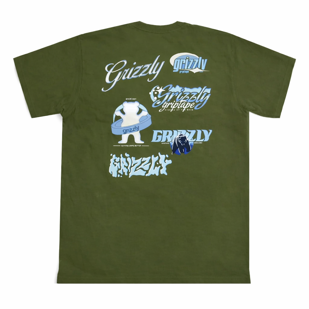 CamisetaGrizzlyBackScriptLogo2GreenTealP